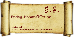 Erdey Honorátusz névjegykártya
